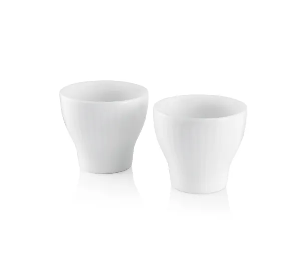 Royal Copenhagen Hvid Riflet æggebæger - 2 stk